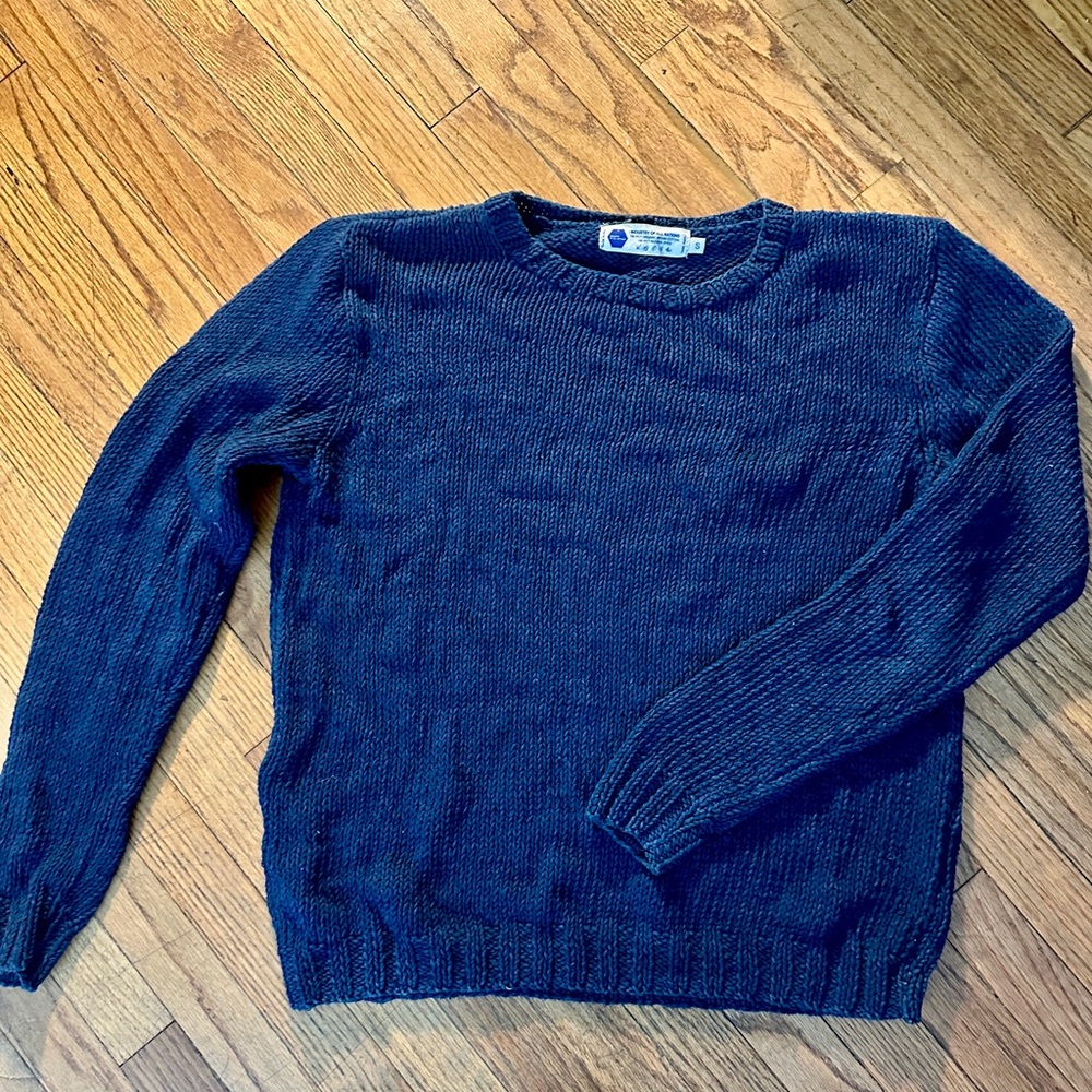 Men's 100% organic Indian cotton Blue Sweater-IOAN
